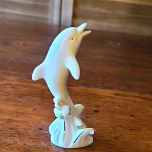 Dolphin Lenox Classic Ivory Collection Figurine with Gold Accents